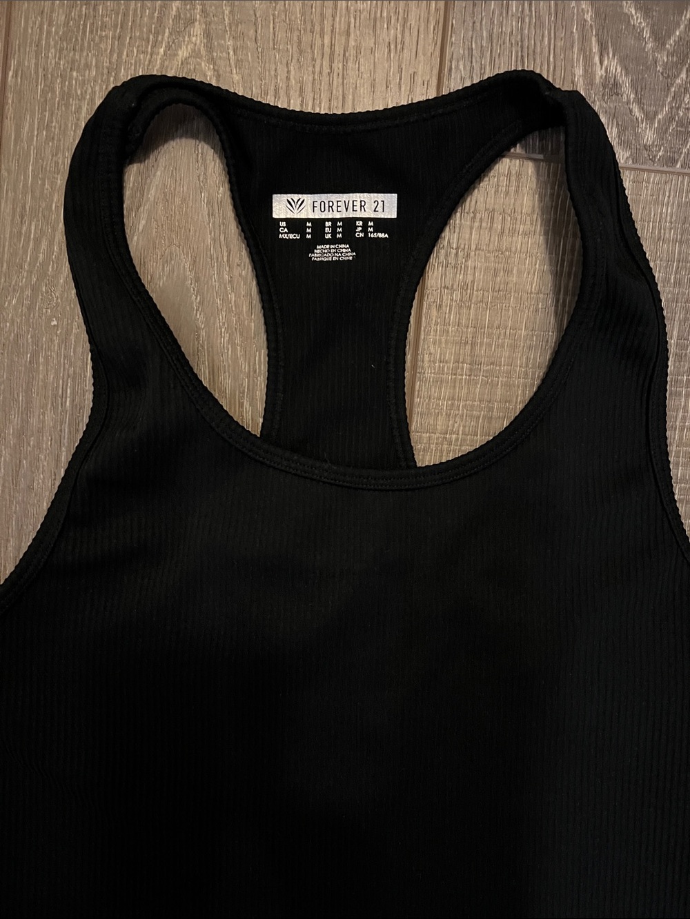 Forever 21 Black Ribbed Racerback Crop Tank - Picture 2 of 2